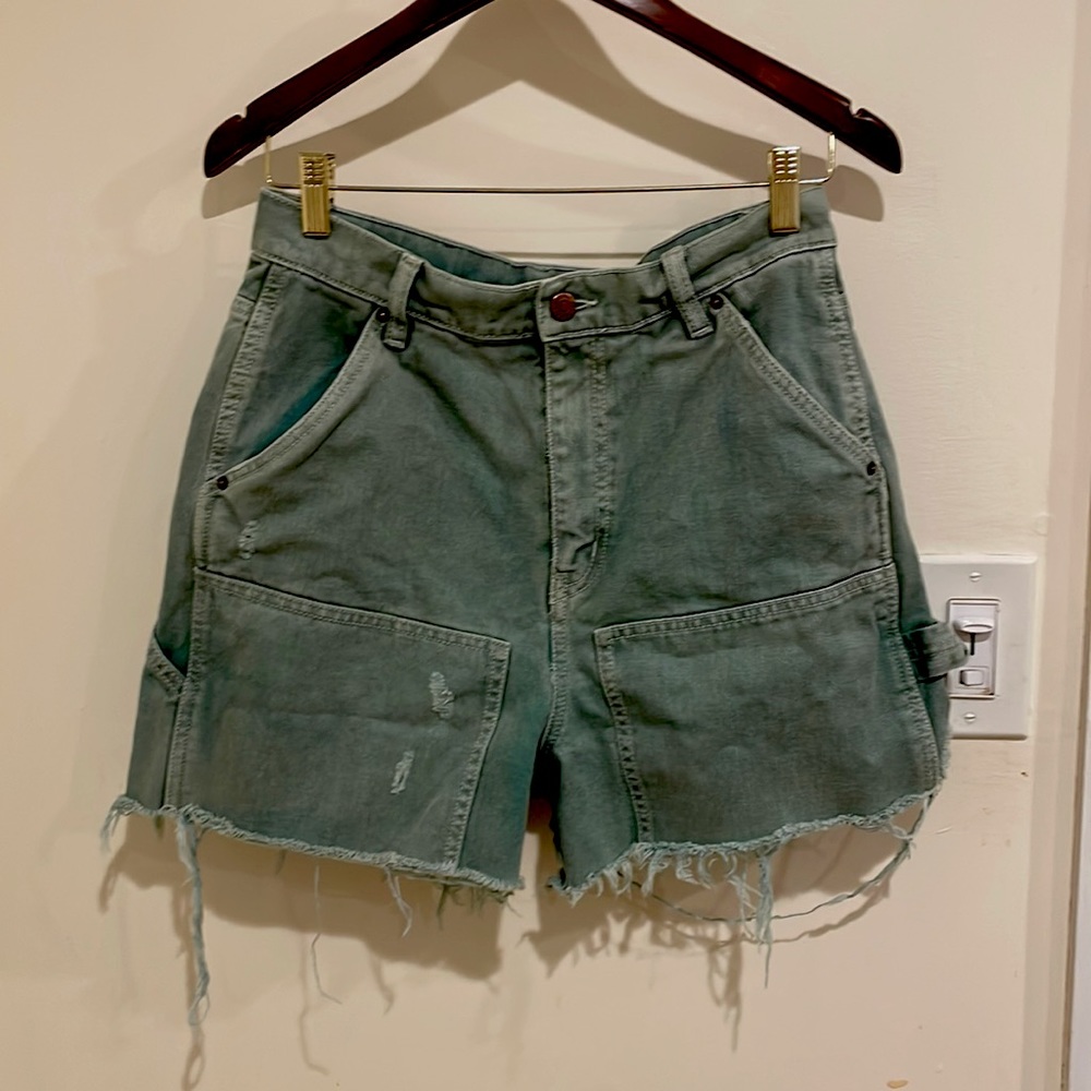 Urban Outfitters BDG Cut Off Green Carpenter Shorts